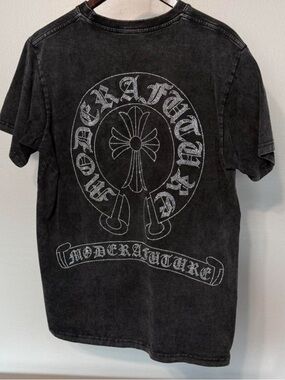 Chrome Hearts Black Graphic Tee Rhinestone